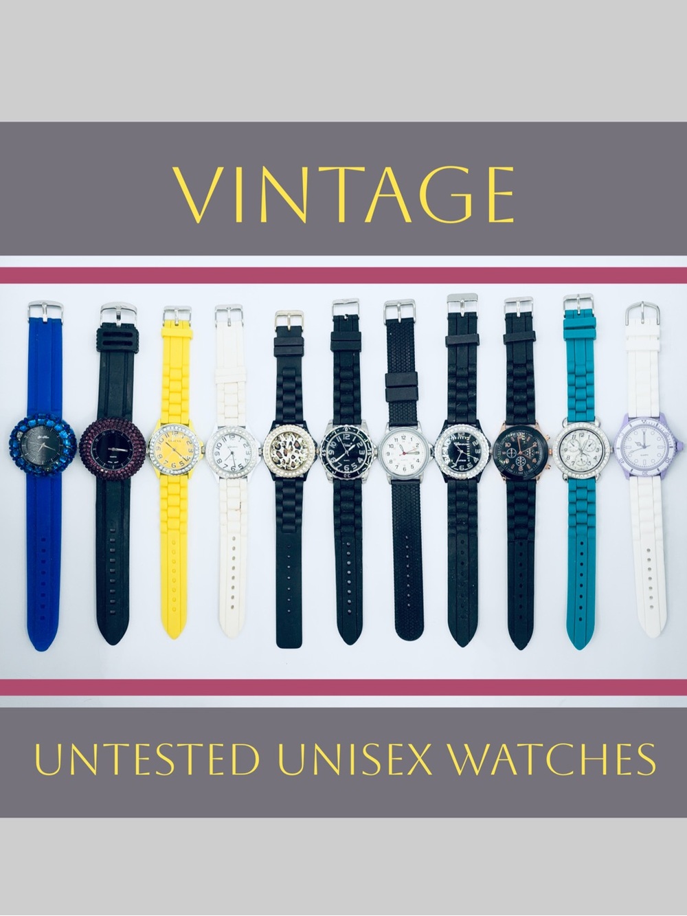 11 Used Untested Various Unisex Watch Lot / Bundle